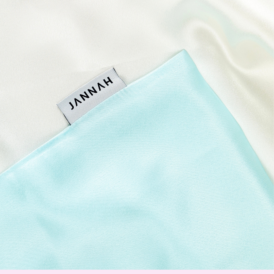 Jannah's Sky Blue Silk Pillowcase